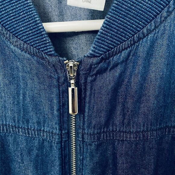 ALFRED DUNNER Blue Lightweight Zip Soft Chambray Jacket Womens Size 18 - Picture 6 of 15